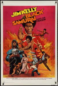 2r0862 BLACK SAMURAI 1sh 1977 Jim Kelly, awesome kung fu martial arts action artwork!