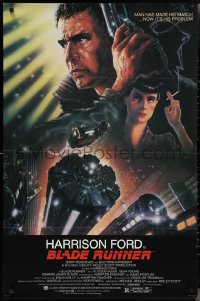 2r0864 BLADE RUNNER studio style 1sh 1982 Ridley Scott sci-fi classic, art of Harrison Ford by Alvin!