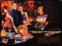 2r0217 WORLD IS NOT ENOUGH DS British quad 1999 Brosnan as James Bond, Richards, sexy Sophie Marceau!