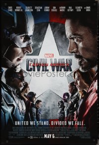 2r0874 CAPTAIN AMERICA: CIVIL WAR advance DS 1sh 2016 Marvel Comics, Chris Evans, Robert Downey Jr.!