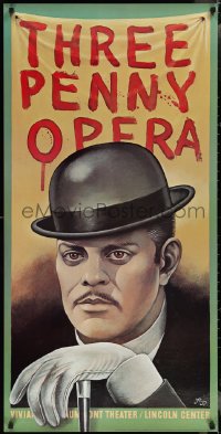 2r0065 THREE PENNY OPERA 23x46 commercial poster 1976 Davis art of Raul Julia as Mack the Knife!