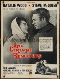 2r0325 LOVE WITH THE PROPER STRANGER French 24x32 1964 romantic close up of Natalie Wood & McQueen!