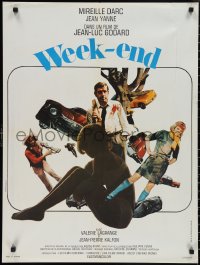 2r0331 WEEK END French 24x32 1967 Jean-Luc Godard, cool different design by Jouineau Bourduge!