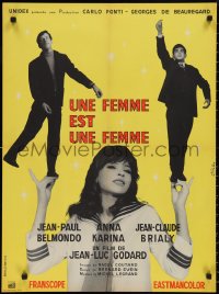 2r0334 WOMAN IS A WOMAN French 23x30 1961 Jean-Luc Godard's Une femme est une femme, Belmondo!