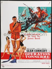 2r0342 THUNDERBALL French 16x21 R1980s art of Sean Connery as James Bond 007 by McGinnis & McCarthy!