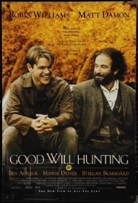 2r0950 GOOD WILL HUNTING 1sh 1997 great image of smiling Matt Damon & Robin Williams!