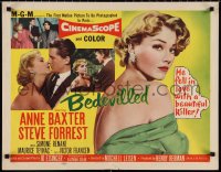 2r0708 BEDEVILLED style A 1/2sh 1955 Steve Forrest fell in love with beautiful blue-eyed killer Anne Baxter!