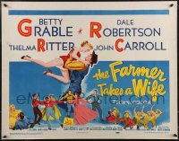 2r0734 FARMER TAKES A WIFE 1/2sh 1953 great art of Dale Robertson dancing with sexy Betty Grable!