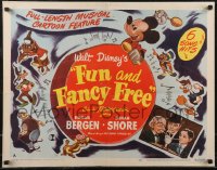2r0739 FUN & FANCY FREE style A 1/2sh 1947 Disney, Mickey, Bergen, Charlie McCarthy, ultra rare!