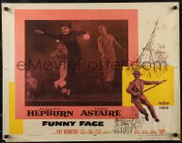 2r0740 FUNNY FACE style A 1/2sh 1957 sexy Audrey Hepburn dancing on stage + Fred Astaire in border!
