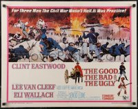 2r0744 GOOD, THE BAD & THE UGLY 1/2sh 1968 Clint Eastwood, Lee Van Cleef, Wallach, Leone classic!