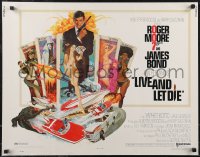 2r0760 LIVE & LET DIE West Hemi 1/2sh 1973 McGinnis art of Roger Moore as James Bond & tarot cards!