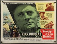 2r0761 LONELY ARE THE BRAVE 1/2sh 1962 Kirk Douglas classic, who was strong enough to tame him?