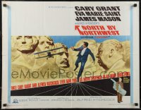 2r0771 NORTH BY NORTHWEST 1/2sh R1966 Cary Grant w/ cropduster by Mt. Rushmore, w/ Hitchcock's head!