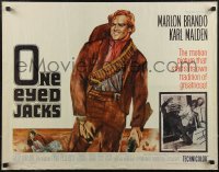 2r0774 ONE EYED JACKS 1/2sh 1961 great art of star & director Marlon Brando w/gun & bandolier!