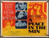 2r0783 PLACE IN THE SUN style A 1/2sh 1951 Montgomery Clift, Elizabeth Taylor, Shelley Winters!
