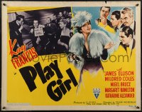 2r0784 PLAY GIRL . 1/2sh 1941 sexy gold-digger Kay Francis in fur surrounded by suitors, ultra rare!