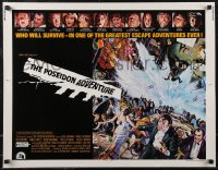 2r0785 POSEIDON ADVENTURE 1/2sh 1972 cool art of Gene Hackman escaping by Mort Kunstler!