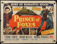 2r0787 PRINCE OF FOXES 1/2sh 1949 Orson Welles, Tyrone Power w/sword protects pretty Wanda Hendrix!