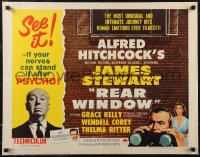 2r0791 REAR WINDOW 1/2sh R1962 Alfred Hitchcock shown with voyeur Jimmy Stewart & sexy Grace Kelly!