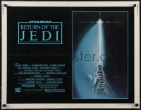 2r0792 RETURN OF THE JEDI 1/2sh 1983 George Lucas, art of hands holding lightsaber by Tim Reamer!