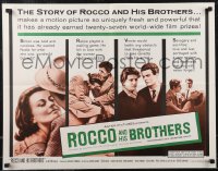 2r0793 ROCCO & HIS BROTHERS 1/2sh 1961 Luchino Visconti's Rocco e I Suoi Fratelli, Alain Delon!