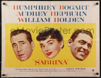 2r0795 SABRINA style B 1/2sh 1954 Audrey Hepburn, Humphrey Bogart, William Holden, Wilder!