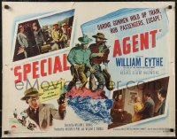 2r0800 SPECIAL AGENT style A 1/2sh 1949 detective William Eythe must stop train robber George Reeves!