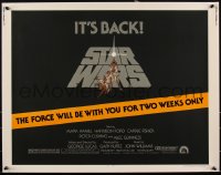 2r0801 STAR WARS 1/2sh R1981 George Lucas, art by Tom Jung, force is with you for two weeks only!