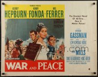 2r0815 WAR & PEACE 1/2sh 1956 art of Audrey Hepburn, Henry Fonda & Mel Ferrer, Tolstoy!