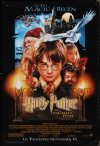 2r0964 HARRY POTTER & THE PHILOSOPHER'S STONE advance 1sh 2001 Hedwig the owl, Sorcerer's Stone!