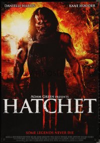2r0966 HATCHET III 1sh 2013 Kane Hodder as Victor Crowley with axe and flaming background!