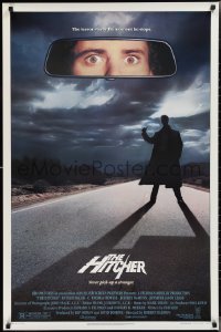 2r0971 HITCHER 1sh 1986 creepy hitchhiker Rutger Hauer, C. Thomas Howell, never pick-up a stranger!