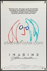 2r0979 IMAGINE 1sh 1988 art by former Beatle John Lennon, brown/blue hair style!