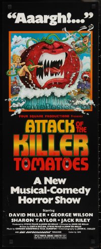 2r0593 ATTACK OF THE KILLER TOMATOES insert 1979 wacky vegetable monster artwork by David Weisman!
