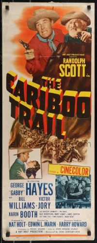 2r0599 CARIBOO TRAIL insert 1950 Randolph Scott & Gabby Hayes vs Native American Indians!