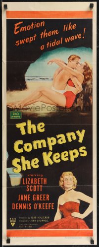 2r0603 COMPANY SHE KEEPS insert 1951 art of sexy bad girl Jane Greer, parole officer Lizabeth Scott!