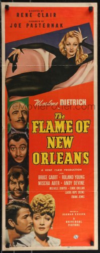 2r0609 FLAME OF NEW ORLEANS insert 1941 Vargas art of sexy Marlene Dietrich + with cast, very rare!