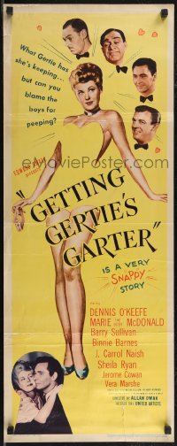2r0614 GETTING GERTIE'S GARTER insert 1945 Dennis O'Keefe, super sexy Marie The Body McDonald!