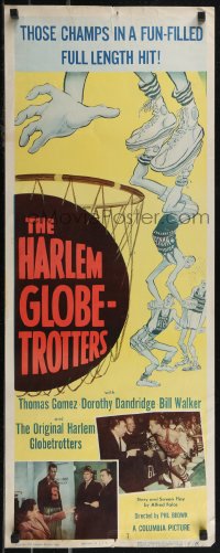 2r0617 HARLEM GLOBETROTTERS insert 1951 cool different art, African-American basketball, ultra rare!