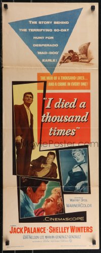 2r0626 I DIED A THOUSAND TIMES insert 1955 Jack Palance & sexy Shelley Winters, Lee Marvin!