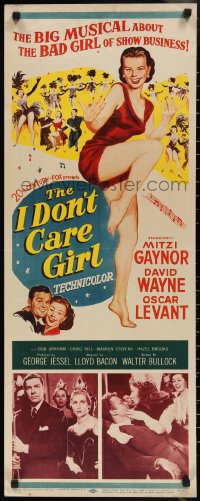 2r0627 I DON'T CARE GIRL insert 1952 great full-length art of sexy showgirl Mitzi Gaynor!