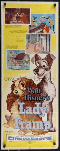 2r0633 LADY & THE TRAMP insert 1955 Disney classic dog cartoon, includes the spaghetti scene!