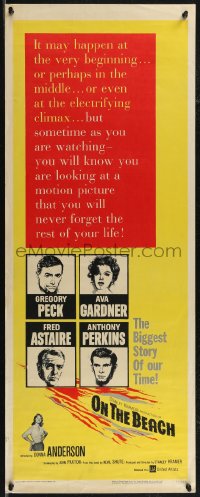 2r0649 ON THE BEACH insert 1959 Gregory Peck, Ava Gardner, cool art of nuclear explosion!