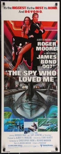 2r0672 SPY WHO LOVED ME insert 1977 great art of Roger Moore as James Bond by Bob Peak!