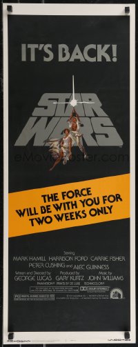2r0673 STAR WARS insert R1981 George Lucas classic epic, classic art by Tom Jung, two weeks only!