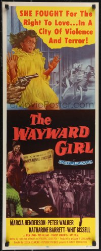2r0689 WAYWARD GIRL insert 1957 great art of innocent teen girl in nightie & fighting in prison!