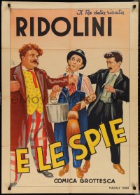2r0350 PLUCK & PLOTTERS Italian 1sh 1939 Roma art of Alexander & man menacing Larry Ridolini Semon!