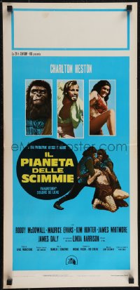 2r0378 PLANET OF THE APES Italian locandina R1970s Charlton Heston, classic sci-fi, different!