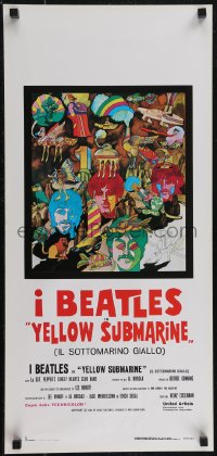 2r0385 YELLOW SUBMARINE Italian locandina R1980s Beatles John, Paul, Ringo & George, different!